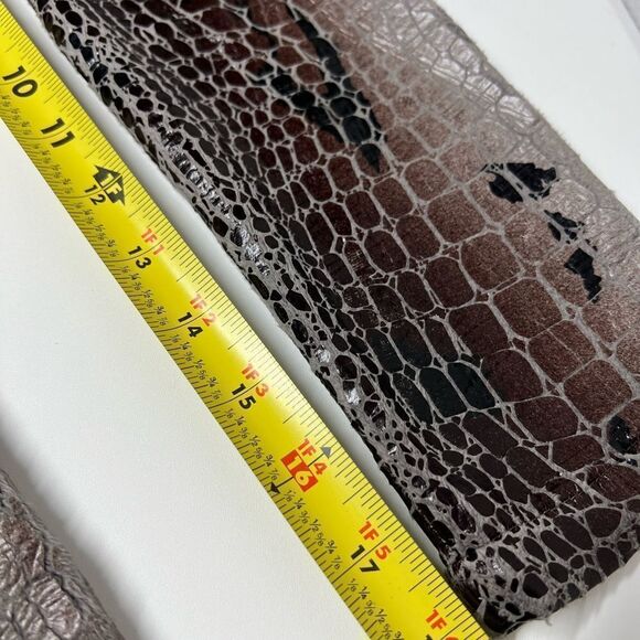 Gusto Barcelona Bohemian Vegan Leather Mini Dress Brown Gray Long Sleeve Size S - Picture 13 of 14